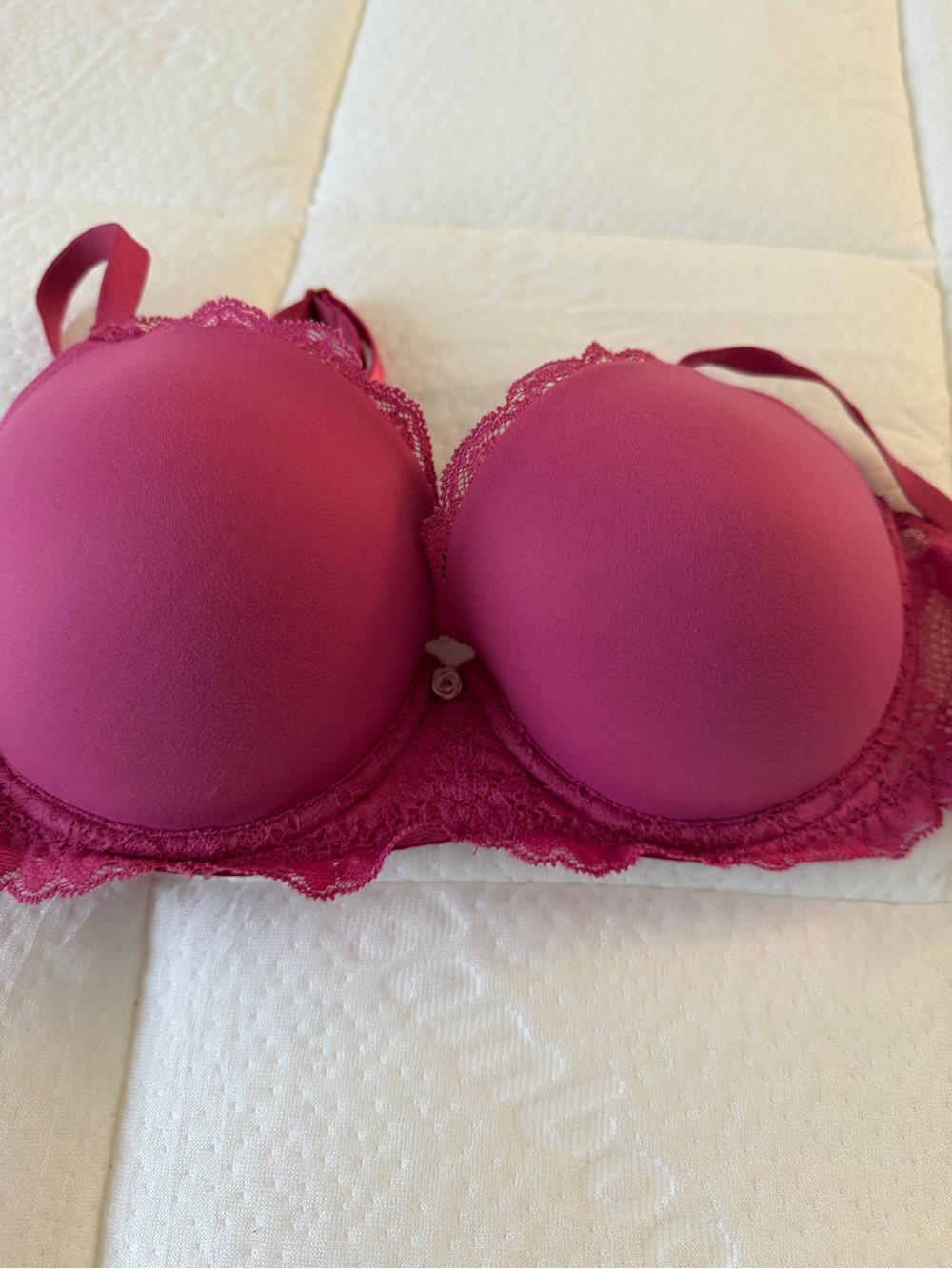 Victoria’s Secret -Women's Lace Trim Push-Up Bra - Hot Pink